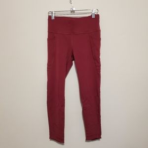 Oiselle Triple Threat running tights - crimson